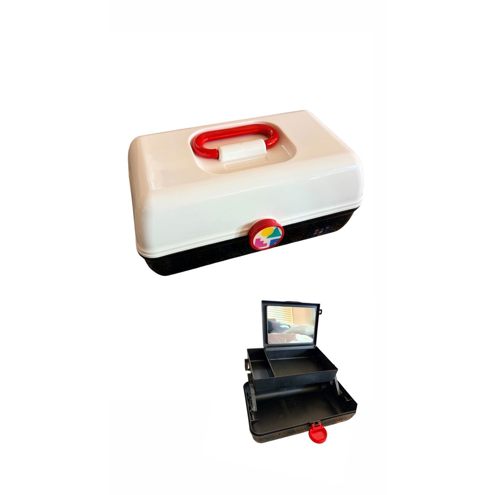 Caboodles On-The-Go Girl Classic Case Model #5626 White Black Red
